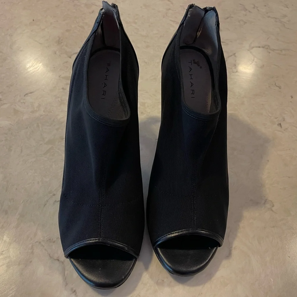 Tahari Black High Heel Peep-Toe Heels - Picture 4 of 4